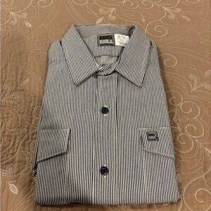 Black and White Striped Men's Shirt